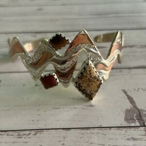 Silver and Gold Zigzag Vintage Carolyn Pollack Women's Bracelet